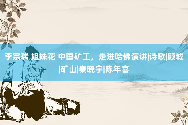李宗瑞 姐妹花 中国矿工，走进哈佛演讲|诗歌|顾城|矿山|秦晓宇|陈年喜
