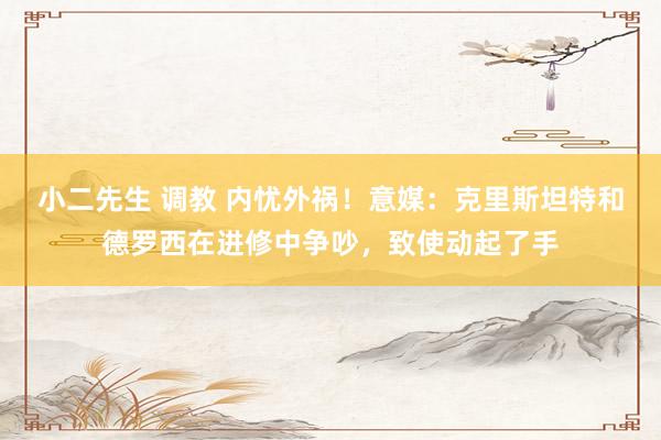 小二先生 调教 内忧外祸！意媒：克里斯坦特和德罗西在进修中争吵，致使动起了手