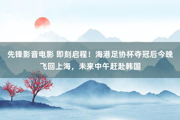 先锋影音电影 即刻启程！海港足协杯夺冠后今晚飞回上海，未来中午赶赴韩国