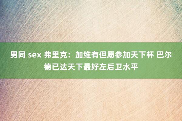 男同 sex 弗里克：加维有但愿参加天下杯 巴尔德已达天下最好左后卫水平